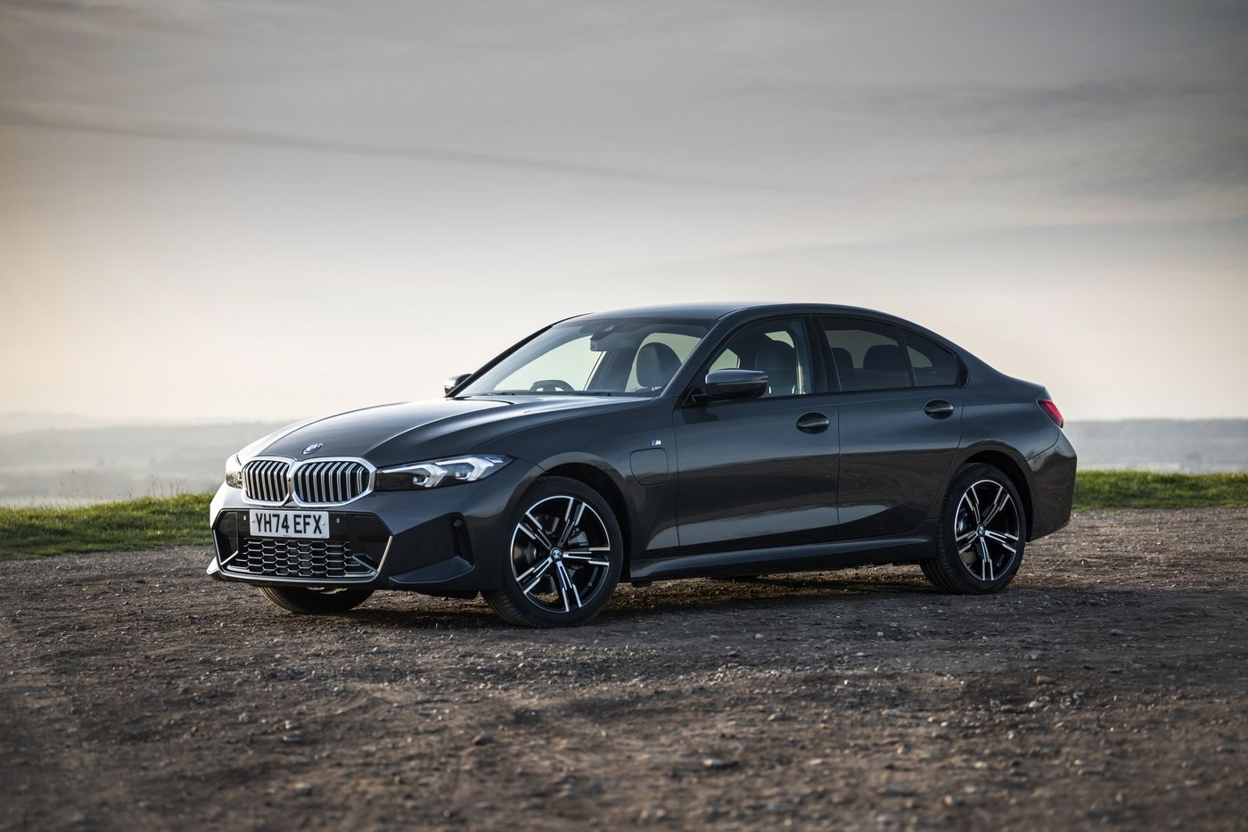 Grey BMW 3 Series Saloon in an official UK manufacturer photograph