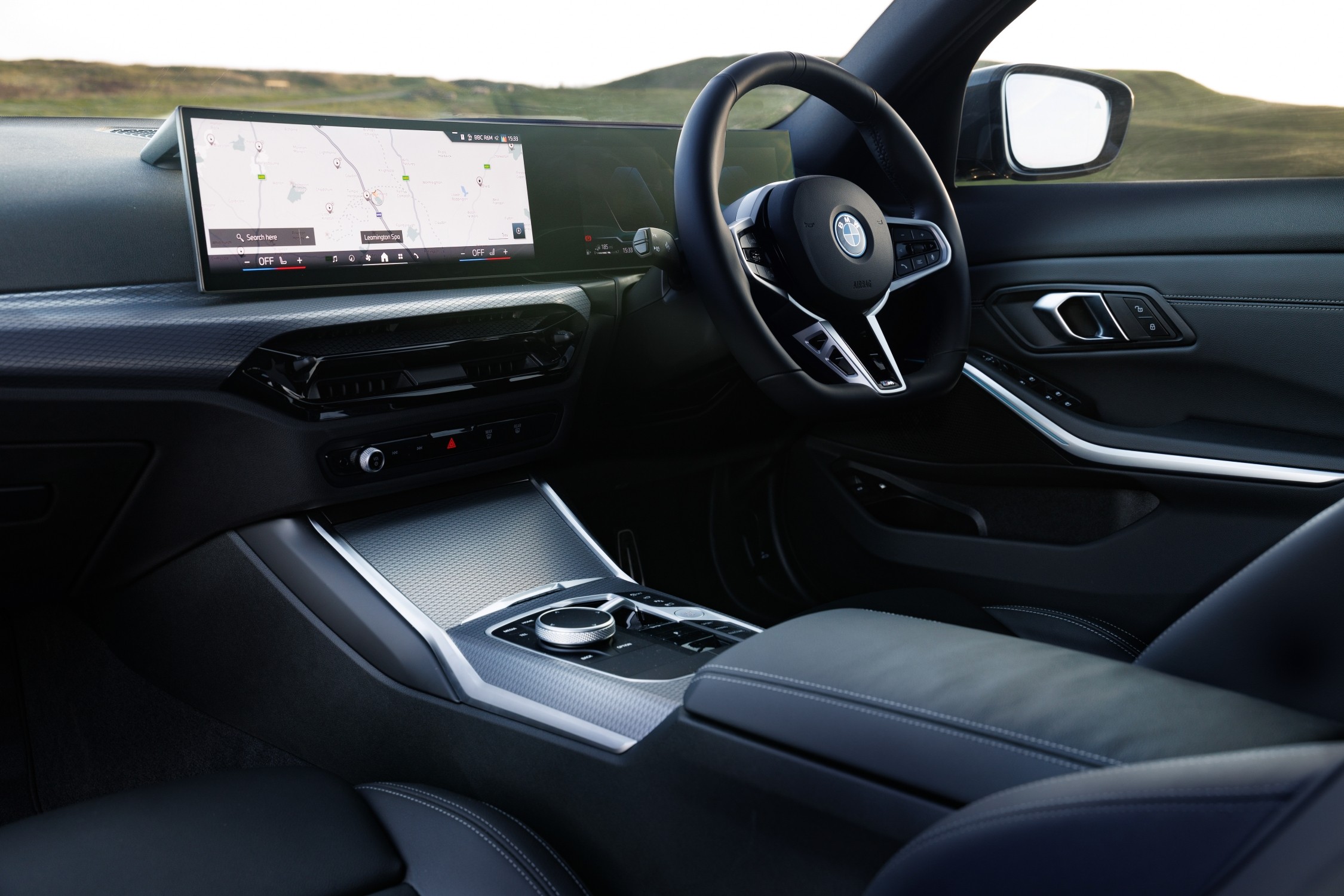 Right-hand-drive interior of a BMW 3 Series Saloon