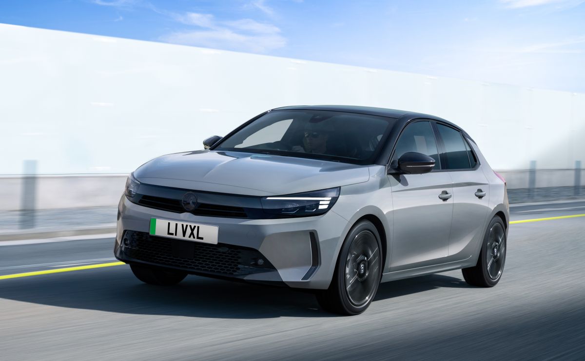Grey Vauxhall Corsa in an official manufacturer studio photograph